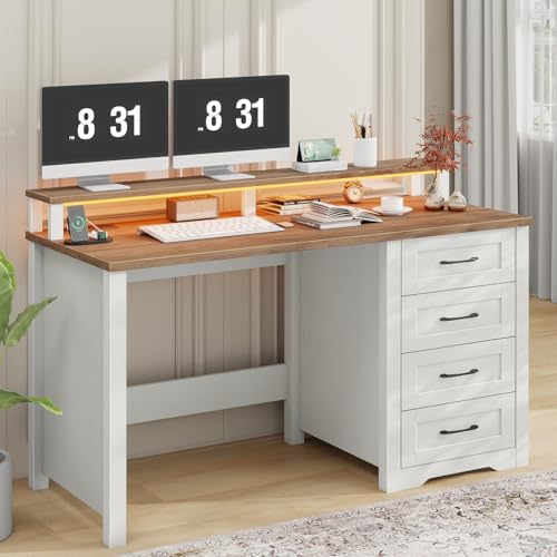 Desk with Monitor Stand and LED